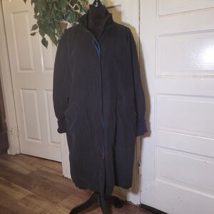 Vtg Blk Corduroy Long Coat